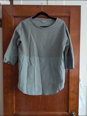 COS Sage Knit And Cotton Top Size S